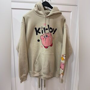 Discontinued Kirby Men’s Fleece Hoodie with Graphic Print Front and Sleeve Med